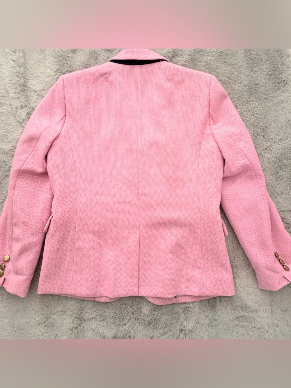 J.Crew Factory Schoolboy Blazer Pink Herringbone Wool Blend Jacket 2 Preppy - Picture 11 of 14
